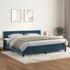 Maison Exclusive - Dark Blue Bed Slat Base and Mattress 200x200cm Velvet