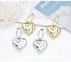 Chunky Heart Pendant Hoop Earrings ABS Acrylic Gold Silver Red Black Multicolor Daily Party Bold Earrings for Women
