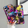 Case for iPhone XS Max 7 8 13 12 11 17 Pro Max 15 16 14 Plus 17Air XR Black Soft Phone Cover Creative Graffiti Art