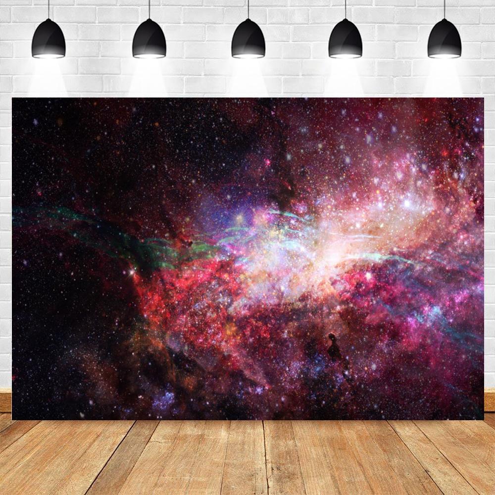 Cosmic Galaxy Backdrop Starry Sky Milky Way Stars Universe Space Theme Photo Background Baby Shower Birthday Party Decor Banner