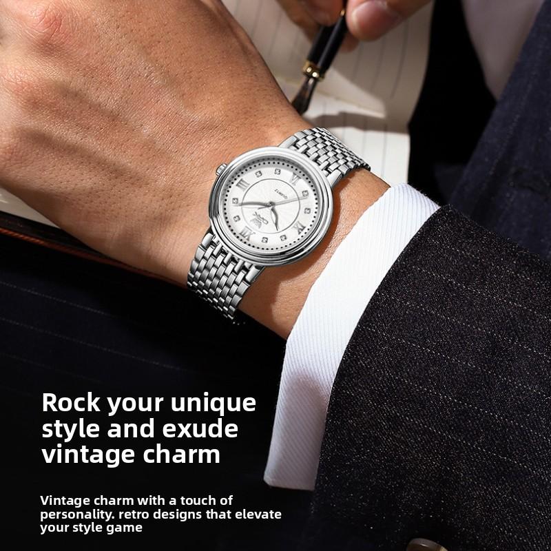 OPK Brand Couple Luminous Diamond Scale Exquisite Inner Shadow Men's and Women's Trend Quartz Watch Men's Steel Belt Waterproof Watch