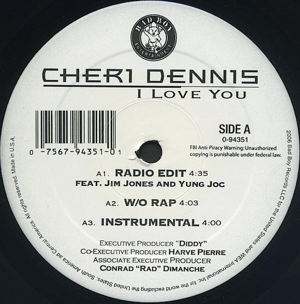 

12inch Record CHERI DENNIS - I Love You 094351 Bad Boy Enterta 2006 US Rap & Hip-Hop/R&B Used
