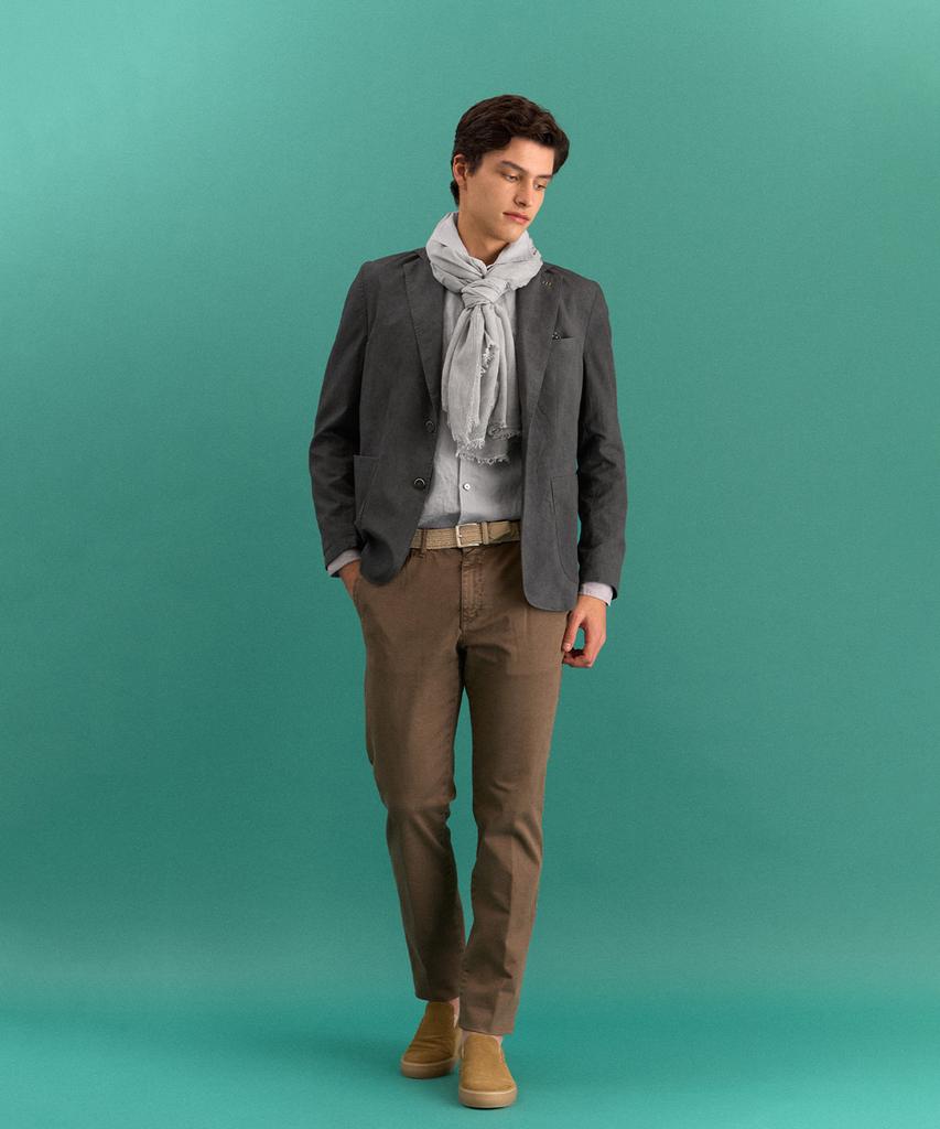 PANICALE Brown Garment-Dyed Cotton Pants