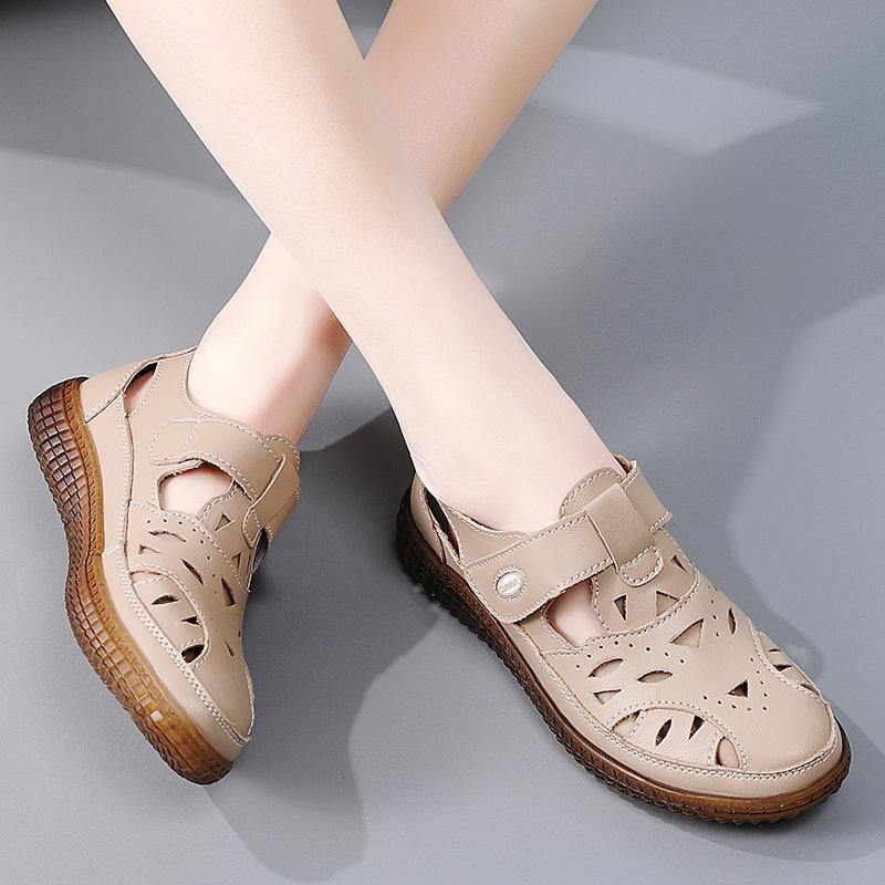 35-42 Damskie Letnie Modne Buty z Pustymi Otworami Plus Size Casualowe Damskie Buty Płaskie Sandały