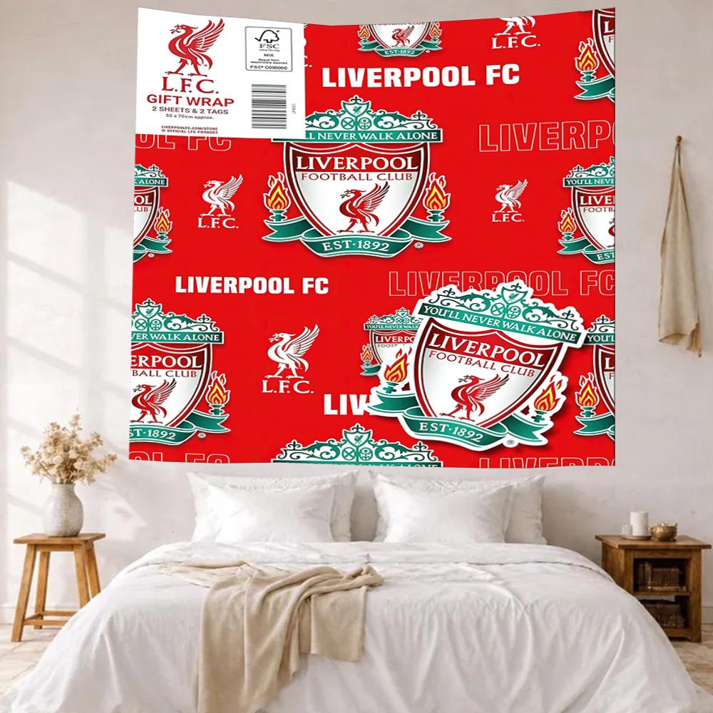 Liverpool Football Club Logo Wall Decor Tapestry Art For Pet Memorial Birthdaywedding Party Backdrop Family Gift