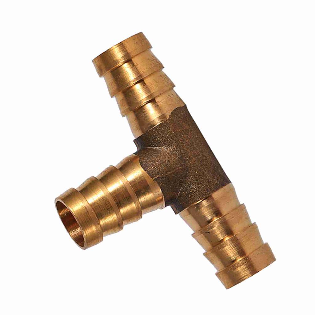 Brass T Piece 3 Way Fuel Hose Joiner Connector 12mm For Compressed Air Oil Gas Pipe