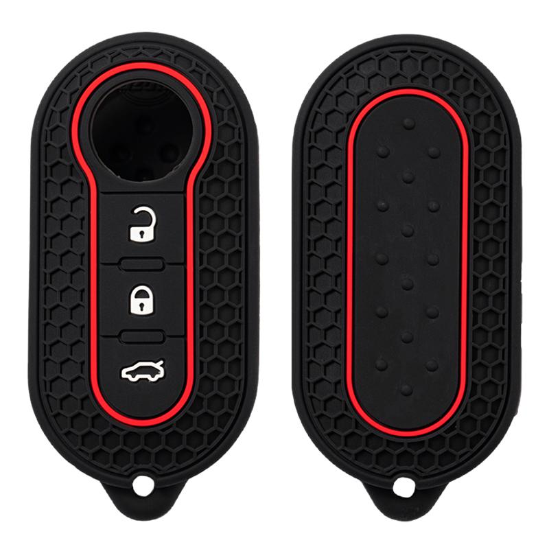 Silicone Car Remote Key Case Cover Shell Holder For Fiat Abarth 500 595 124 Spider Ducato Panda Tipo Bravo