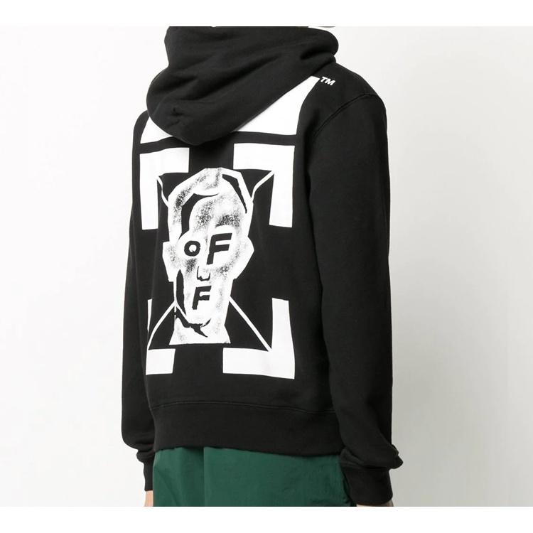 Off-White FW20 Pivot Fish Printing Hooded Pullover Men Black Men's OMBB034E20FLE0101025