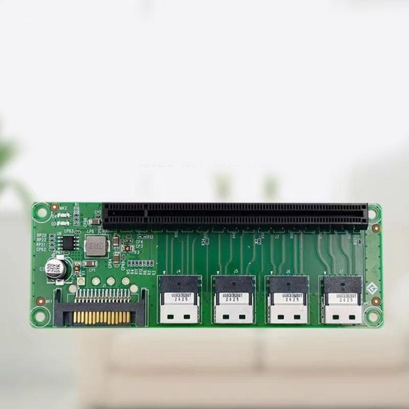 PCIe X16 Slot Adapters Converters Board 4 Port SlimSAS-8654 To PCIe X16 Slot Expansion Card Connectors for Server
