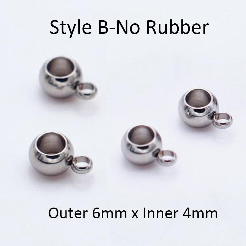 20pcs Stainless Steel Stopper Beads for Earring Necklace Bracelet Jewelry Making DIY Gold Bail Bead Hanger Rings Rubber Beads