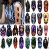 9pcs Temporary Tattoo Colorful Realism Fantasy Woman Hooded Character Flaming Skull For Adult Back Thighs