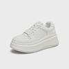 Tata Women's White Whale Sneakers, Thick Sole, Lace-Up