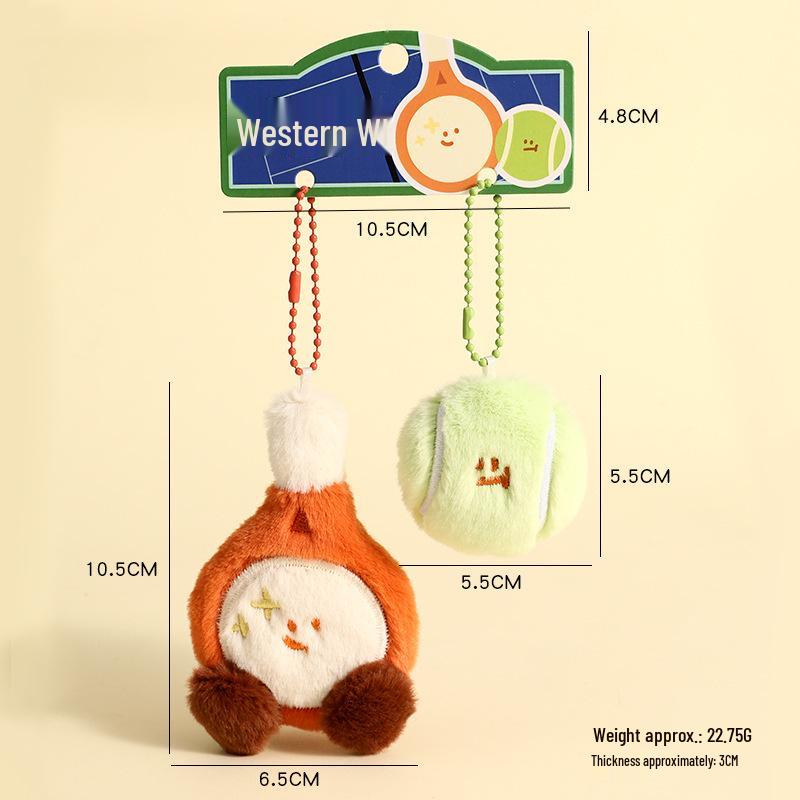 

Витончений мультяшний плюшевий брелок-підвіска для бадмінтону - Креативна прикраса для сумки та автомобіля