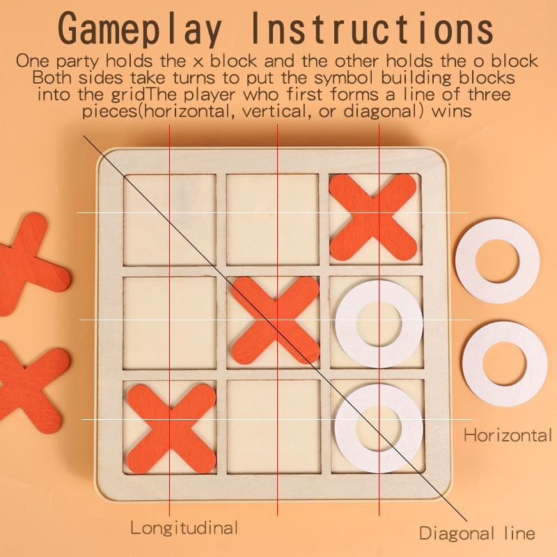 Two In One Nail Board Wooden Tic Tac Toe & Pegboard Set Enhance Spatial Thinking Strategy Skills Hand-Eye Coordination Training