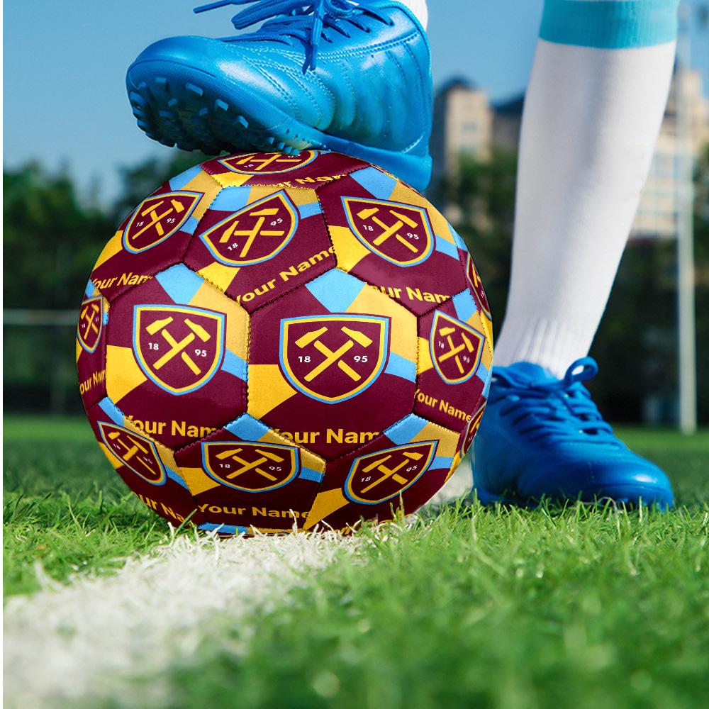 West Ham United FC Fashion Size 5 Football Wearproof Non‑Slip Soccer Ball For Sports Training Entertainment Use