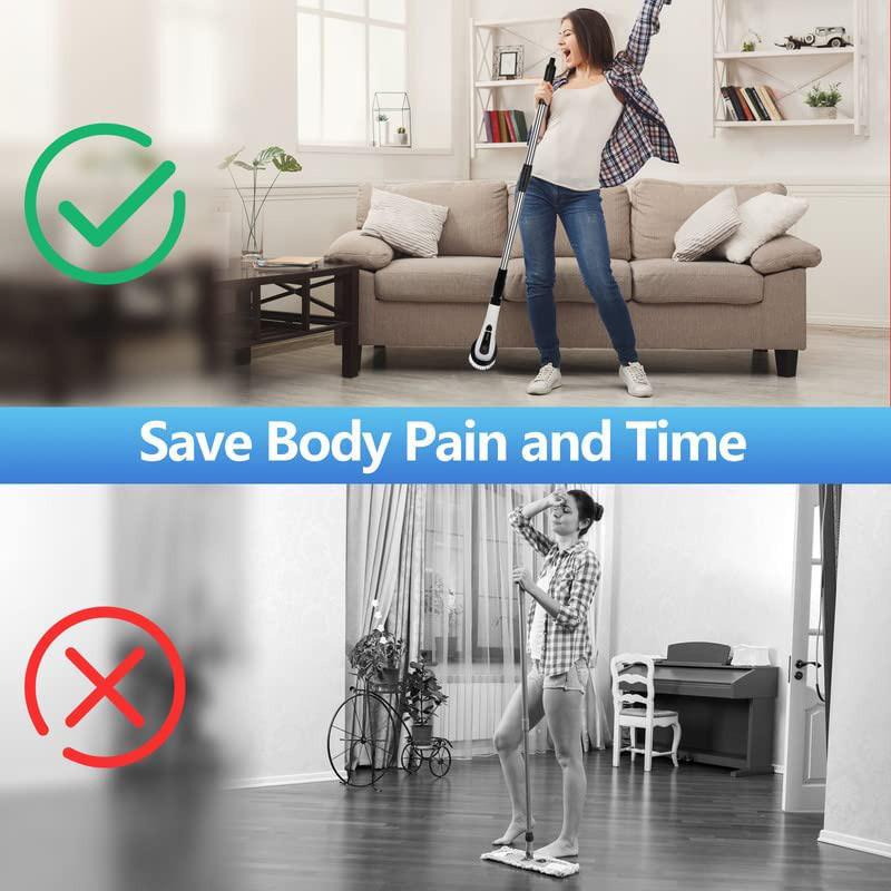 7 In 1 White Wireless Electric Cleaning Brush Window Wall Cleaner Electric Turbo Scrub Brush Rotating Scrubber Kitchen Bathroom Cleaning Tools