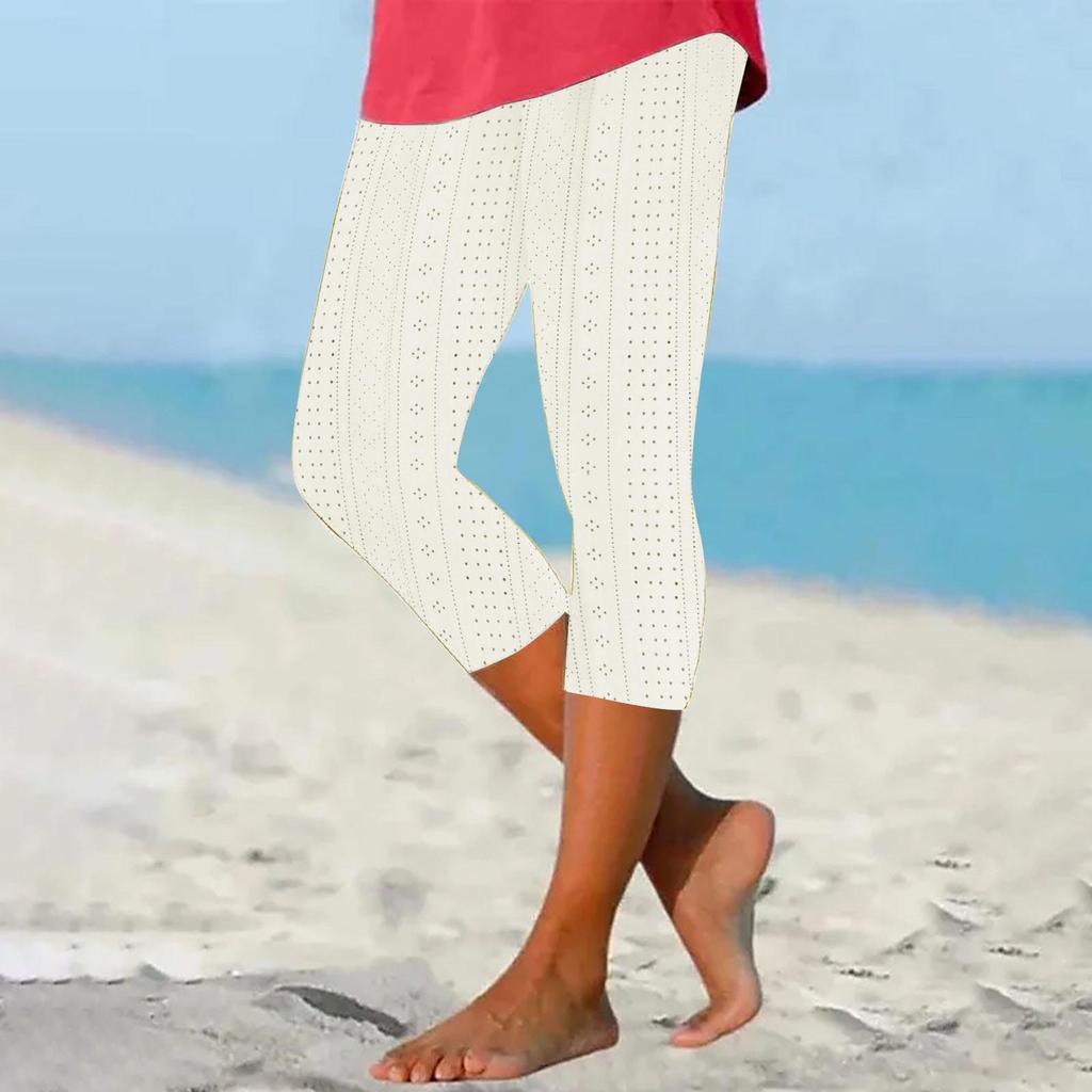 Women’s -Colored Simpled - Lock Bottoming Yoga Pants, Wearable As Outer Cropped Trousers