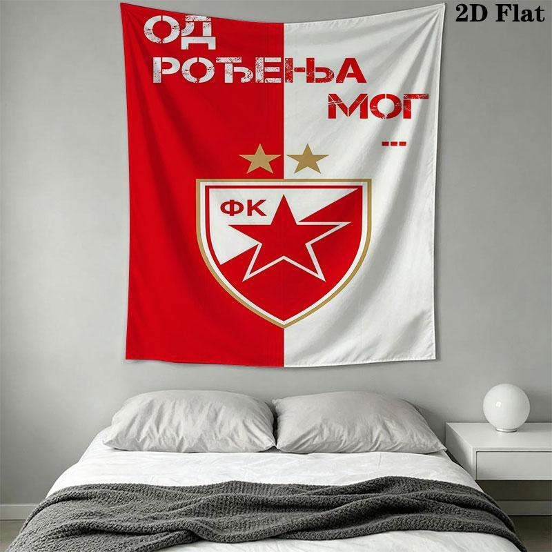 Crvena Zvezda logo Wall Hanging Printed Fabric Blanket Decorative Tapestries for Bedroom Living Room Home Decor