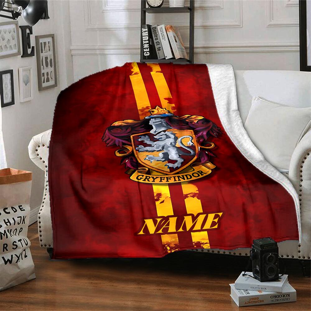 Custom Name Gryffindor Pride Loyalty blanket for Couch & Bed, Plush Cozy Fuzzy Blanket Super Soft & Warm Blankets for Fall and Winter. 090896