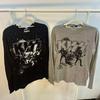 D2 American High Street Band Graphic T-Shirt Unisex Casual Basic Black Crewneck Short Sleeve