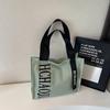 Letter Print Canvas Shoulder Bag Women's Travel Large Capacity Tote Bag Student Class Commuter Bag