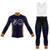Cross-border Long-sleeved Cycling Suit, Spring and Autumn Men's Quick-drying Breathable Bicycle Cycling Suit, Silicone Pad Trousers