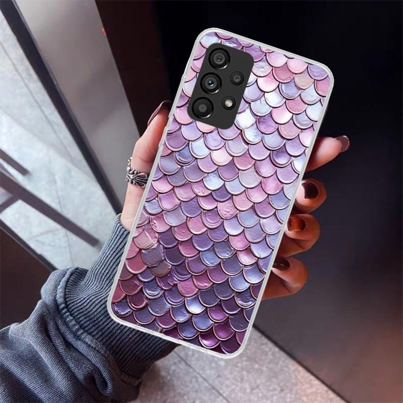 Fish Scale Pattern Mermaid Phone Case For Samsung Galaxy A12 A52S A42 A32 A22 A51 A50 Note 20 Ultra 10 S10 Plus A71 A70 A31 A30