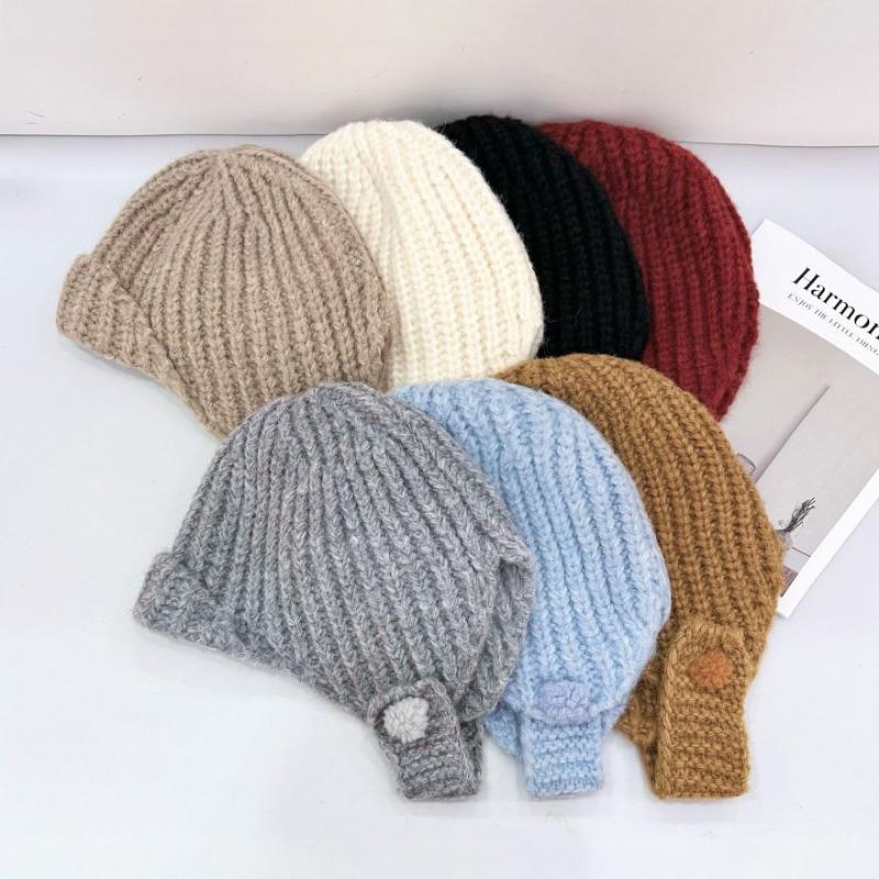25 Early autumn new autumn and winter cute ear protection knitted hat women's thermal insulation and cold-resistant hat
