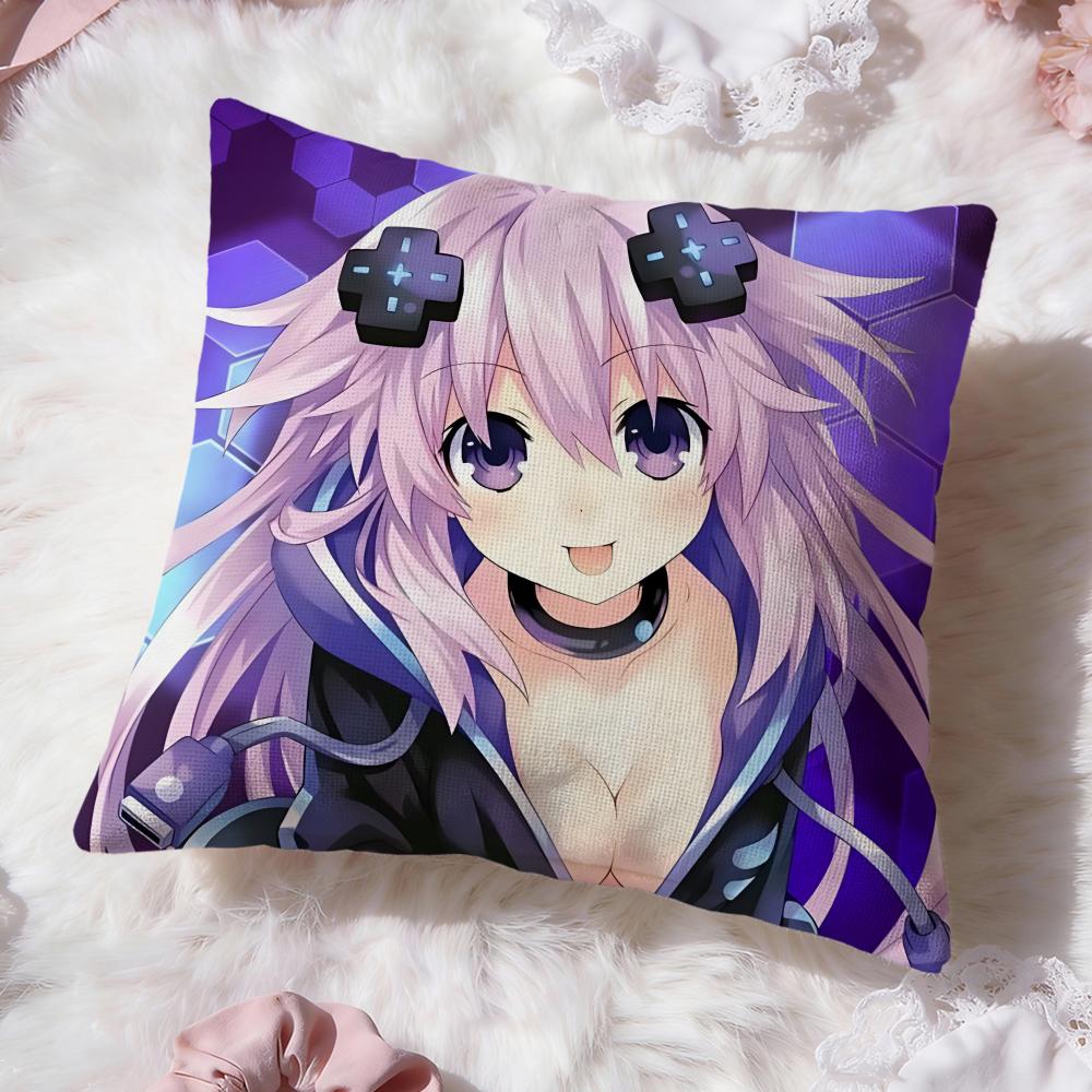 h-Hyperdimension Neptunias Cushion Cover Premium Comfort Reversible Pillow Cove -Two In One Design for Any Room & Car Interior