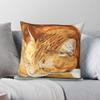 Watercolor Ginger Cat Square Pillowcase Polyester Linen Velvet Creative Zip Decorative Pillow Case Bed Cushion Cover Wholesale