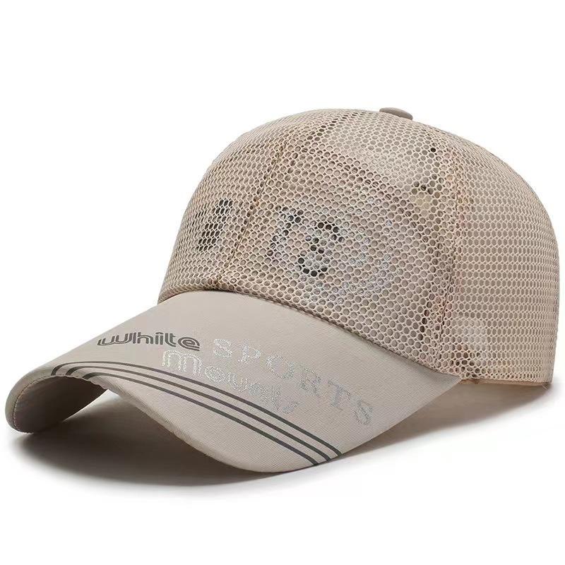 Breathable Snapback Hat Male Outdoor Stylish Simple Solid Canada Summer For Men Letter Mesh Baseball Cap Sports Sun Visor Unisex