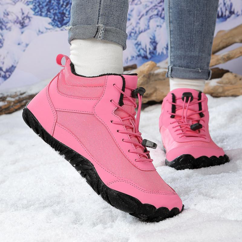 Warm Snow Boots Fashion High-top Winter Walking Shoes Men Women Plush Warm Cotton Shoes Non-slip Outdoor Hiking Sneakers