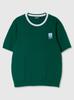 PIRETTI Embroidered Logo Point Short Sleeve Sweater M_Green