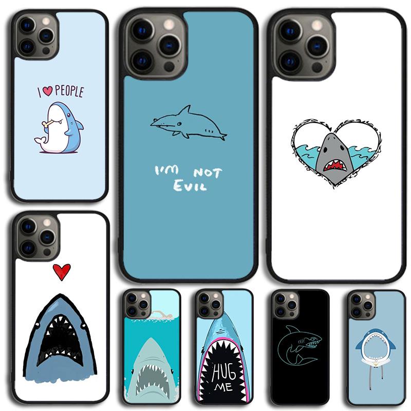 Love Shark Phone Case Cover For iPhone 17 Air 15 Pro MAX 16 Plus 14 12 11 13 coque