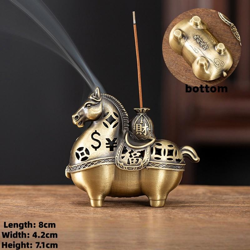 Chinese Style Incense Holder Year Of The Horse Alloy Incense Burner Aromatherapy Burner Home Decoration Creative Ornaments Gifts