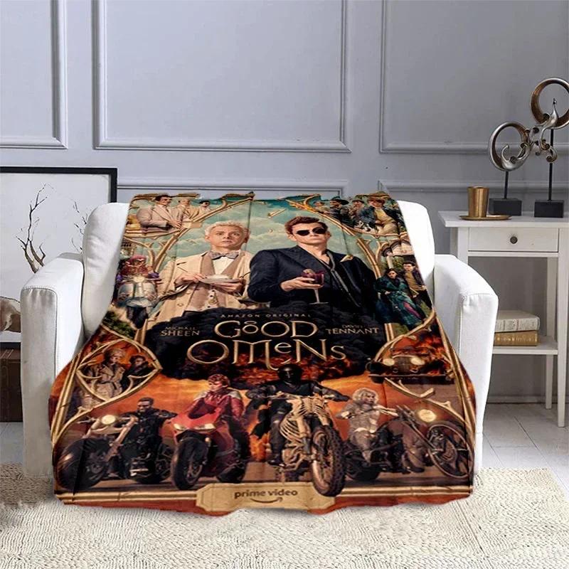 Buen augurio para manta de franela estampada para película, manta para sofá de ocio para oficina en casa, manta de viaje cálida multifuncional, manta de regalo