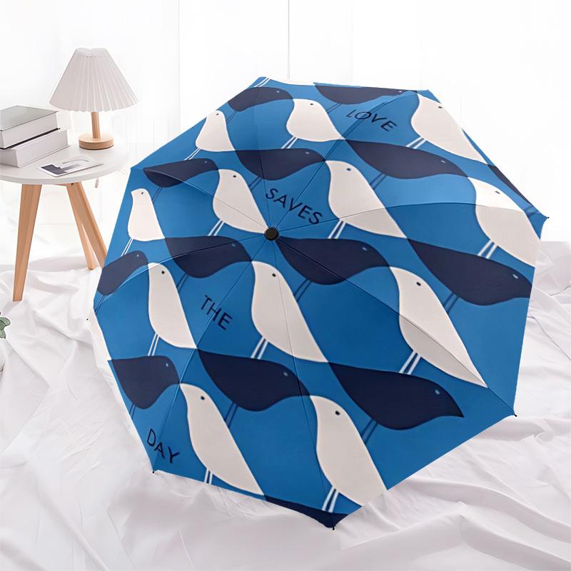 

1pc Love Saves Automatic Open 8-Rib Windproof Umbrella, Travel & Commuting, Suitable for All Seasons