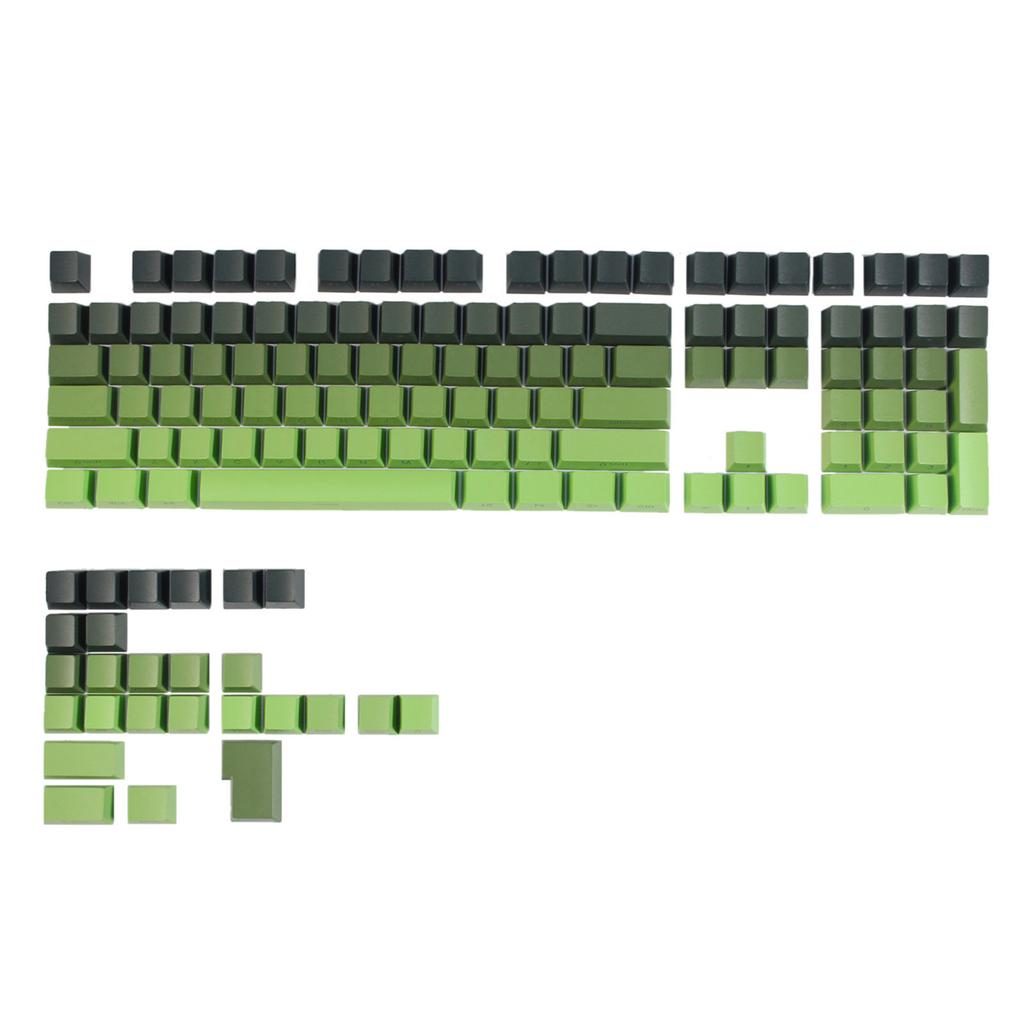 135 Key PBT Backlit Keycaps Gradients Green Keycaps Set Keycaps Double Shot OEM Profile Keycaps for Mechanical Keyboard