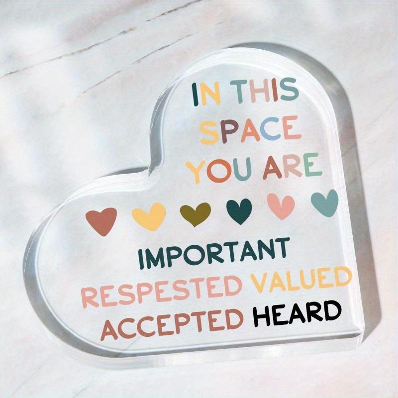 Psychotherapy Affirmations Heart - Mental Health Sign for Counselors & Classrooms