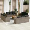 VidaXL Garden Lounge Set with Cushions 13 Pcs Grey Braided Resin 3224058