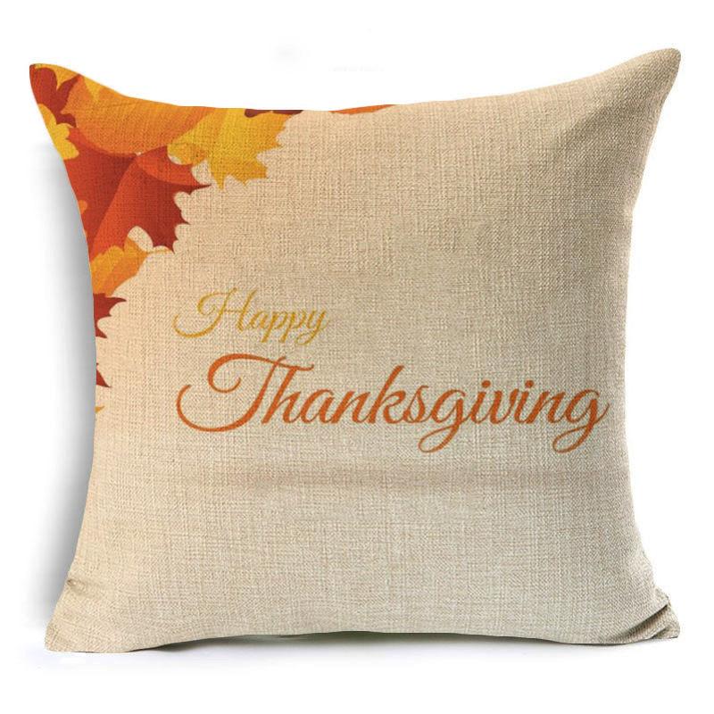 New Thanksgiving Pumpkin Linen Pillow Cover Festive Home Decoration Pillow Cushion Cover
