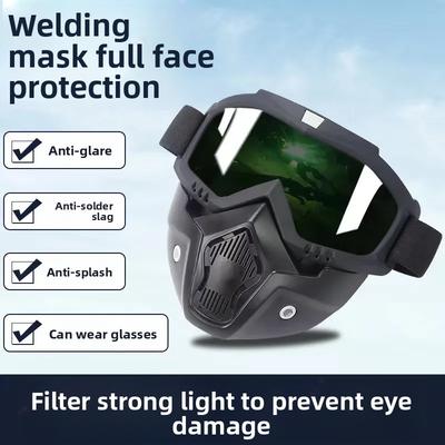 Anti-fog High Definition Electric Welding Eye Mask Mask Construction Site Welding Anti-dust Splash Full Face Goggles Removable