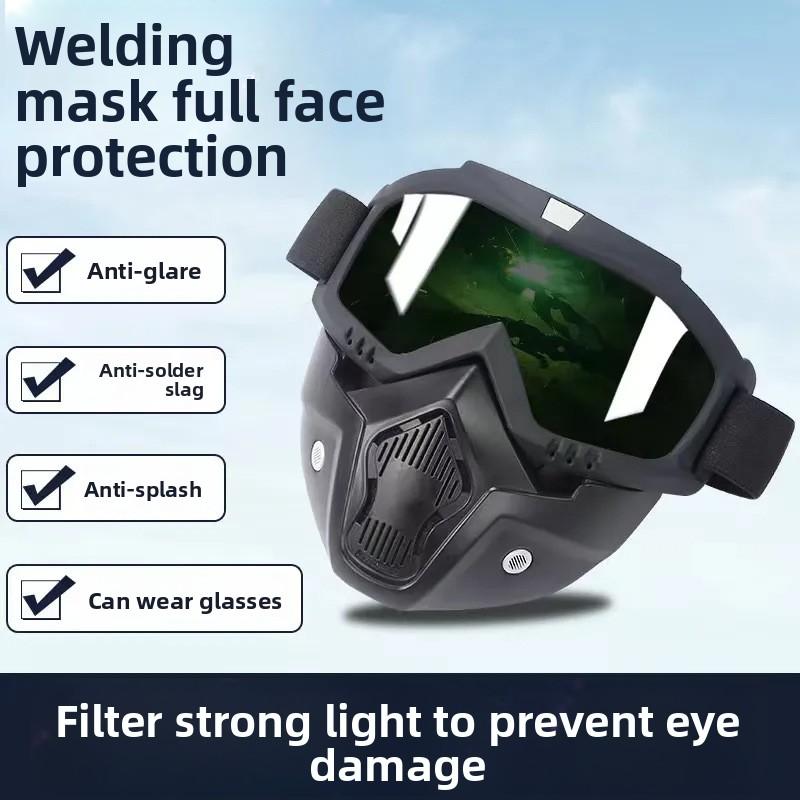 Anti-fog High Definition Electric Welding Eye Mask Mask Construction Site Welding Anti-dust Splash Full Face Goggles Removable