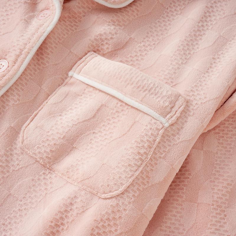 Herbst/Winter Sea Island Samt Partner-Pyjamas: Damen Warm & Herren Verdicktes Korallenfleece Hauskleidung