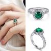 European and American jewelry set s925 sterling silver ring stud earrings necklace women's set emerald jewelry spot wholesale