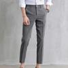 Men Suit Pants Solid Color Classic Slim Fit Straight Pattern Mid Waist Business Trousers Office Clothes
