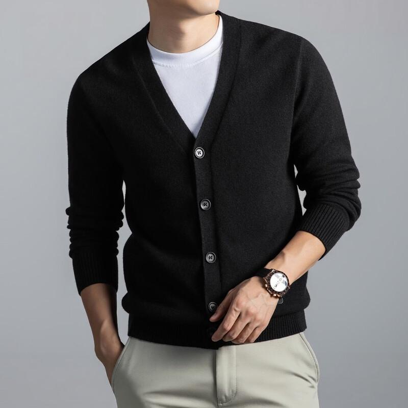 Pierre Cardin Men's V-Neck Knit Wool-Blend Cardigan