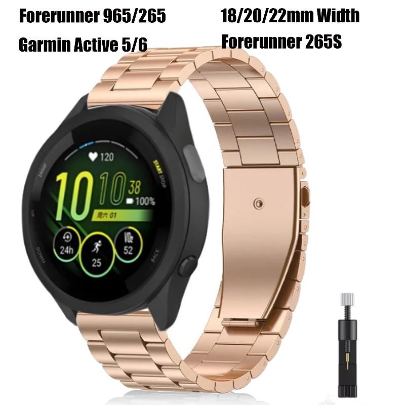 22/20/18mm Metal Band For Garmin Active 6 Active5 Forerunner 965 Venu 3 2 Stainless Steel Bracelet