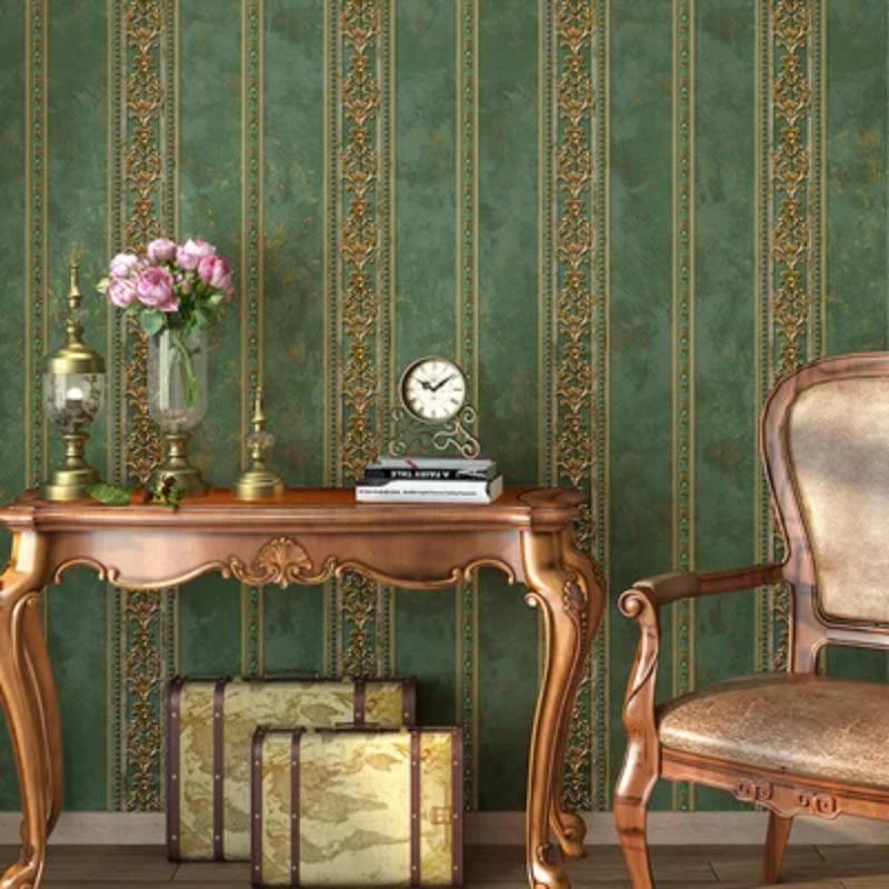 3D Pastoral Flower Non-woven Wallpaper Green European Style Bedroom Living Room Sofa TV Background Wallpaper Papel De Parede A&B