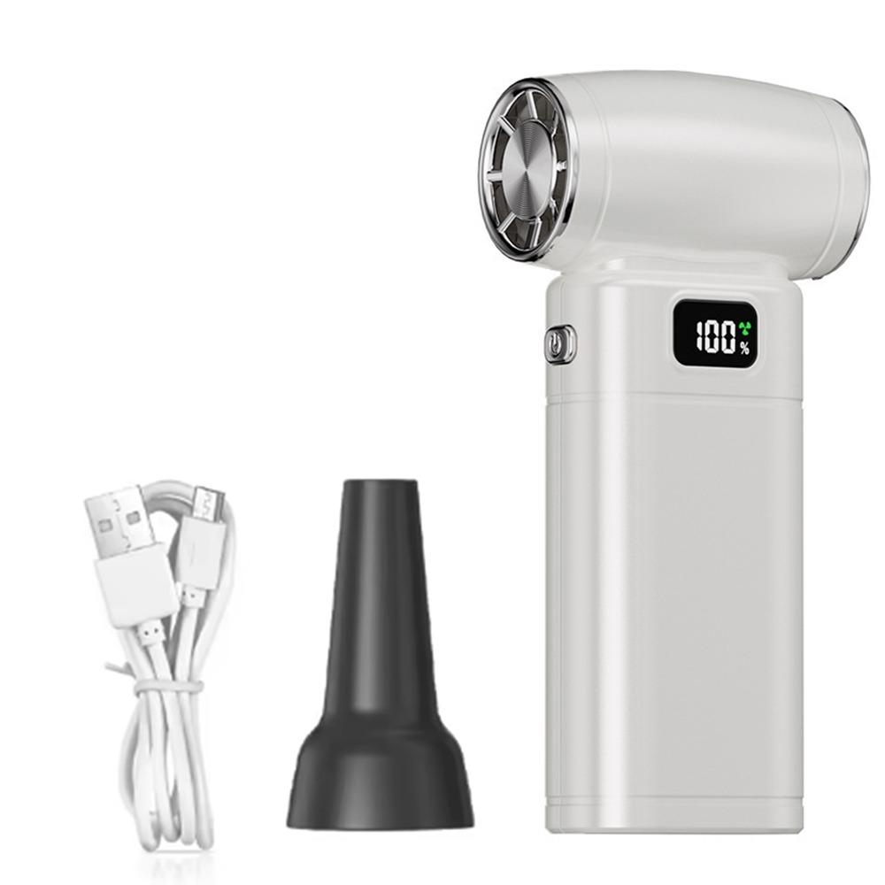 

LED Display Mini Turbo Jet Fan 130000RPM High Speed Brushless Motor Electric Air Duster Home білий